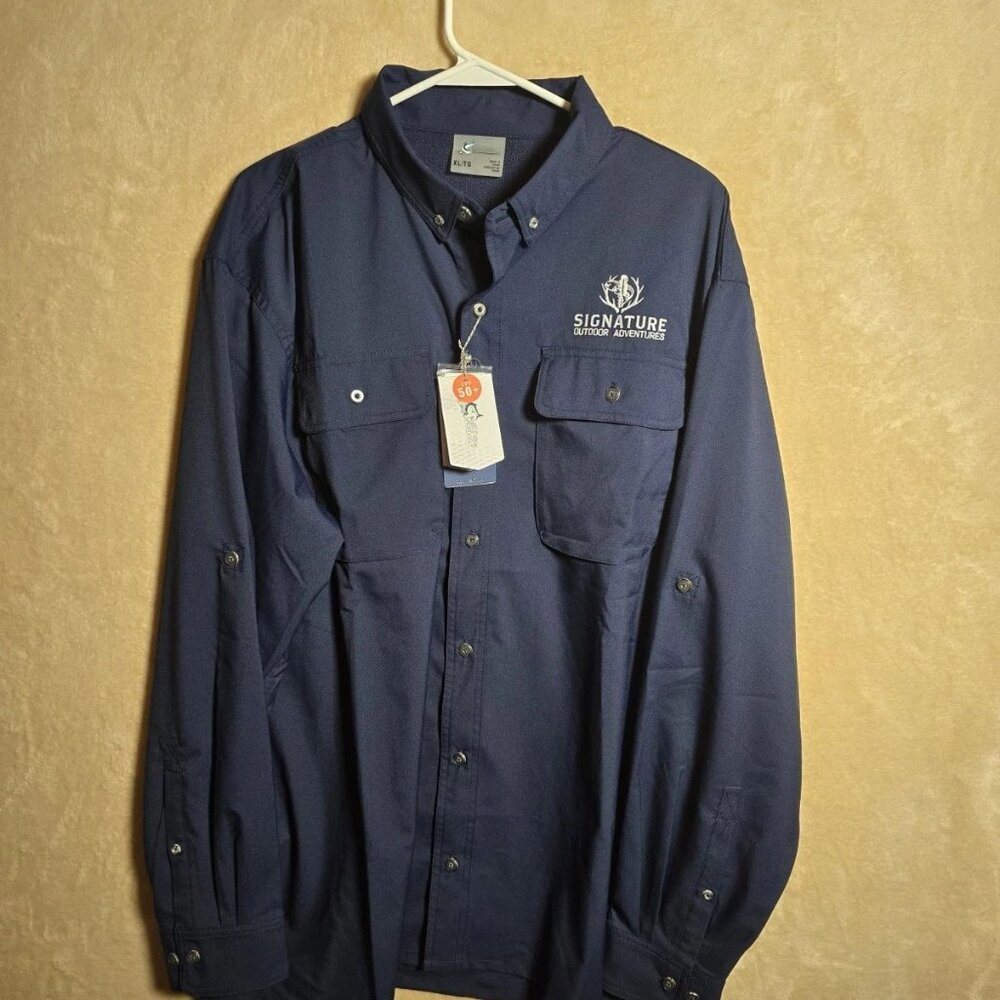 Signature Outdoor Adventures Shirt Men XL Tall UPF 50+ Long‎ Sleeve Fishing. 090